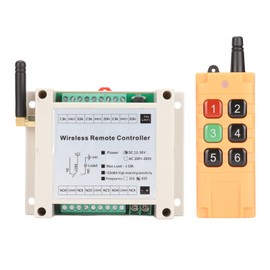 PUSOKEI Remote Control Switch, DC12-36V 10A Relay Wireless Control Switch, 6CH 433MHz RF Transmitter and Receiver, 500-2000M Range, for the Industry of Electric Doors and Windows