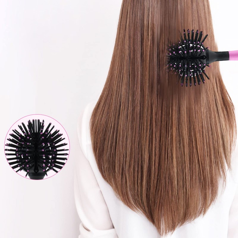 Round 3D Hair Brush Comb 360° Ball Hair Styling Tools