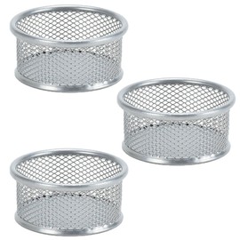 Pack of 3 Mesh Paper Clip Holder, Paper Clip Storage Desktop Organiser, Paper Clip Storage Holder for Office, Home, School (Silver)