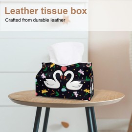 2 Pack Tissue Box Cover Holder, Foggy Forest Trees Mountains Rectangle Leather Tissue Case, Decorative Organizer for Tabletop, Bathroom, Car, Office