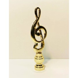 Lite Accents Lamp Finial-MUSIC STAFF-Polished Brass Finish, Highly detailed metal casting
