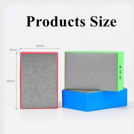 4Pcs Diamond Hand Polishing Pads, Electroplated Diamond Sanding Pads for Stone Ceramic Tile Glass Marble Grinding Trimming - 60# 100# 200# 400#