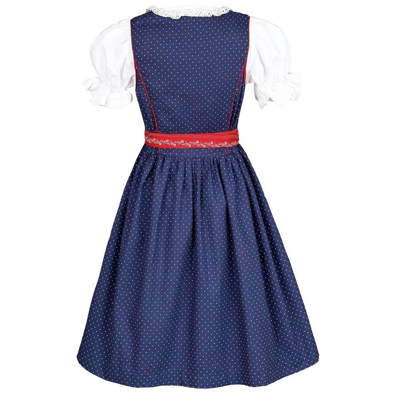 Isar-Trachten Girls' Children’s Dirndl with Blouse Navy, Blue (Navy Blue)