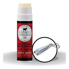 Dionis Goat Milk Lip Balm Bundle - Infused with Shea Butter & Coconut Oil - Repair Chapped Lips - Enriched with Natural Vitamins - Goat Milk Chapstick - Dionis Chapstick - Sweet Berry Scent - 0.28 oz