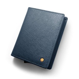Revelot BiFold Cardholder Wallet/Genuine Leather with RFID Blocking / W1 (Blue Saffiano)