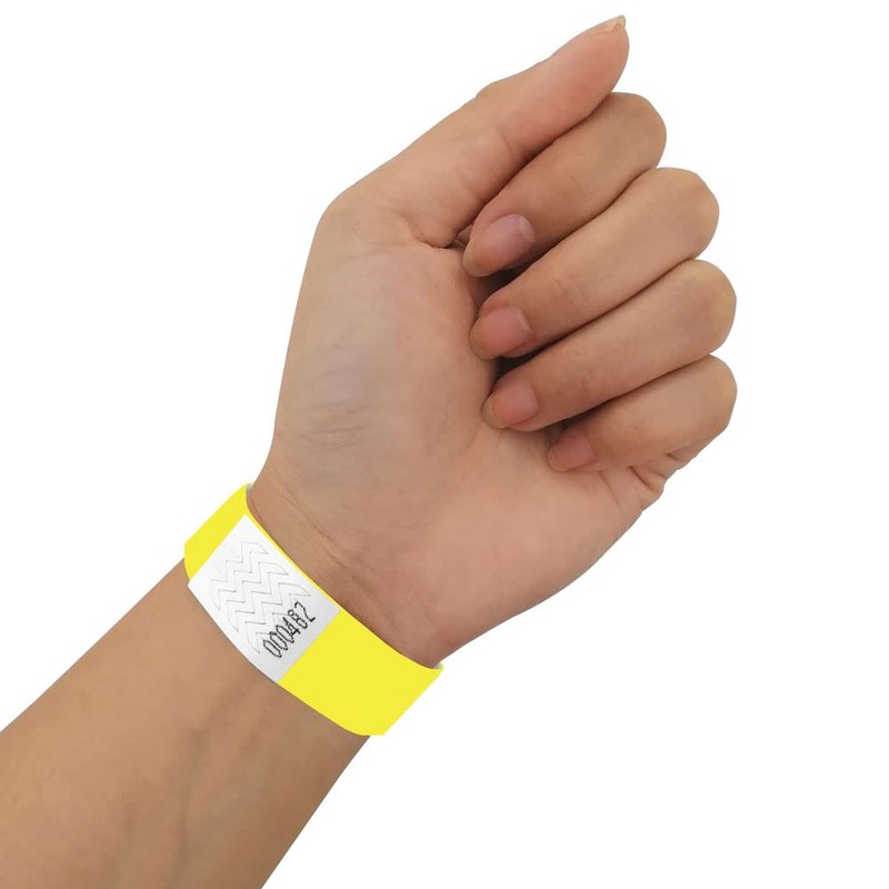 100 Tyvek Paper Bracelets, 19 mm, for Events, Festivals, Tear-Resistant,