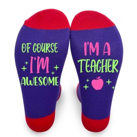 Teacher Socks For Women Men, I'm Awesome Teacher Socks, Teachers Appreciation Gifts For Teacher's Day Birthday Christmas Thanksgiving Retirement, Students Graduation Thank You Gifts For Teachers -45