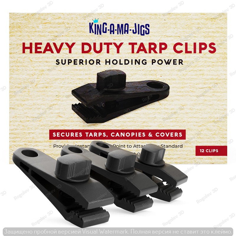 12 Pack - Tarp Clips Heavy Duty Lock Grip -