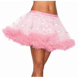 Leg Avenue Women's Layered Striped Petticoat, White/L.Pi, O/S