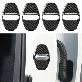 TOMALL 4 Pcs Car Door Lock Latches Covers Compatible with Nissan Altima 2019-2024 Rogue Sentra Pathfinder Qashqai Ariya Stainless Steel Vehicle Specific Protection Exterior Accessories (Carbon Fiber)