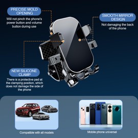 DYEKNEE Car Dashboard Phone Holder, 360 Degree Rotating Multifunctional for Car Air Vent Windshield Phone Holder Holder, Compatible with 4-7 Inch Smartphone (Black)