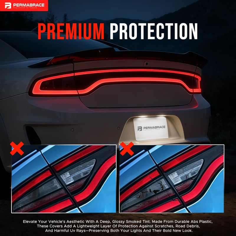 Smoked Tail Light Lens Cover Protectors Compatible with 2015-2024 for