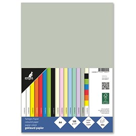 Kangaro - Coloured Paper Pastel Grey DIN A4 120 g/m² FSC Mix - Pack of 100 - Letter Paper Craft Paper DIY