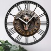 Gothic Style 25cm Round Iron Clock with Ornate Roman Numeral