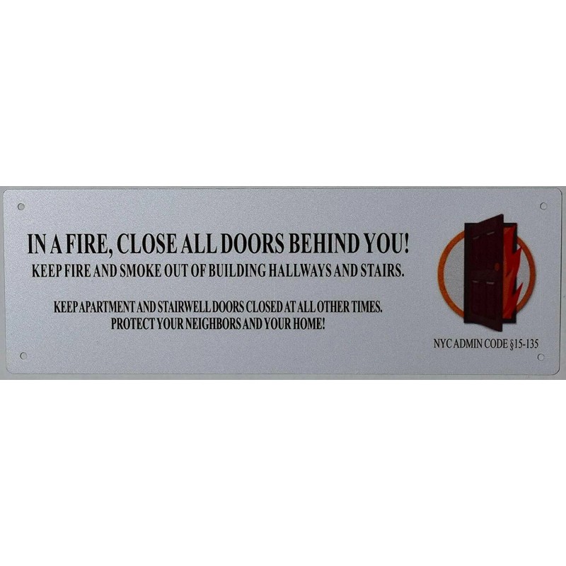 Buildingsigns.com In A Fire Close All Doors Behind You Sign,