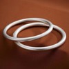 925 Silver Matte Solid Bracelet Women's Plain Loop Bracelet Bead