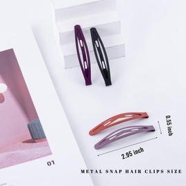 Cptots Snap Hair Clips Metal Hair Barrettes for Women and Girls Non Slip Barrettes for Thick and Thin Fine Hair,Matte Multi-colored,20 PCS 2.95 In