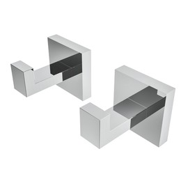 Ruacq Towel Hooks for Bathrooms, Heavy Duty Stainless Steel Square Bathroom Hooks, Wall Mounted Towel Hanger for Robe & Coat, Ideal for Kitchen, Bedroom, and Hotel Use(Chrome, 2 Pack)