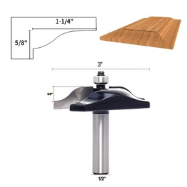 Raised Panel Router Bit 1/2 Inch Shank, 3" Diameter, Professional Shaker Raised Cabinet Door Router Bit Ogee Bead, for Making Window Frame & Cove-Cut