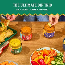 Growee Vegan Dip Pack – Plant-Based Queso, Nut-Free Mayo & Dressing Alternative – Dairy-Free & Gluten-Free – 3 Flavor Variety: Red Pepper, Garlic Eggplant, Curry Zucchini
