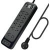Sozomo Enchufe Plano,Multicontacto Regleta Extension Electrica con Protector Supresor de