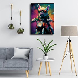 Retro Graffiti Arts Animals Diamond Painting Kit Adult Handsome French Bulldog Diamond Painting DIY 5D Diamond Painting Kit, Full Diamond Art for Farmhouse Wall Decor 12x16 inch