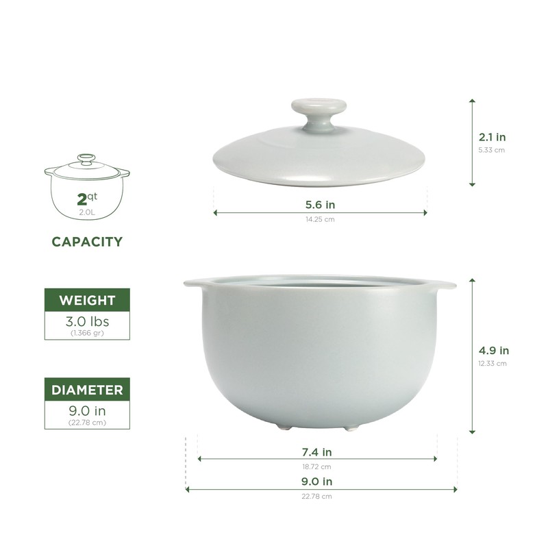 MINH LONG 2-Qt Porcelain Dutch Oven with Lid – Lead