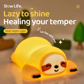 ATSUI Sloth Night Light, LED Squishy Novelty Animal Lamp, Food Grade Silicone, 3 Level Dimmable, Breastfeeding Nursery Nightlight for Room Decor, Funny Gifts Stuff for Boys Girls Baby Children