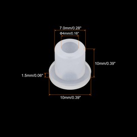 QUARKZMAN Pack of 50 Rubber Grommets, 7.0 mm Diameter x 4 mm ID x 10 mm H Cable Grommets T-shaped Rubber Sleeve Round Feed-Through Grommets for Cable Grommets Cable Grommets Cables Electric Conductor,