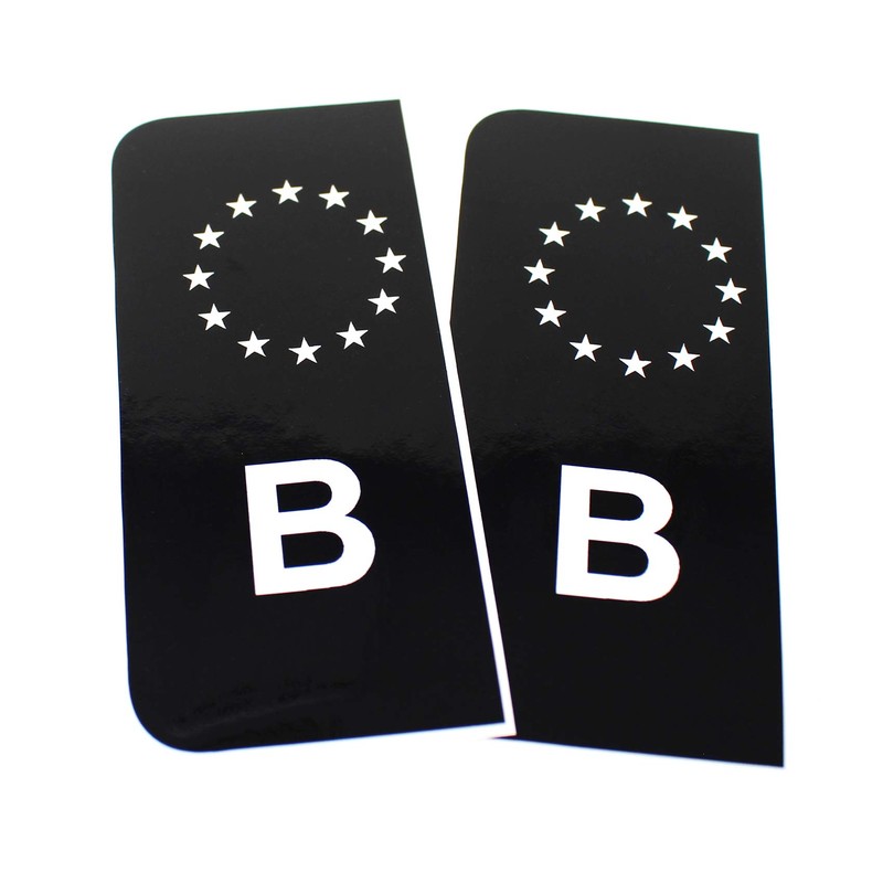2 x EU Number Plate Sticker Film Car Black (R059