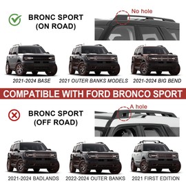 KINGGERI 265lbs Roof Racks Cross Bars for Ford Bronco Sport Base (On-Road) 2021-2024 & Bigbend 2021-2024 & Outer Banks 2021 & Heritage Edition 2023, Heavy Duty Aluminum Crossbars All Metal