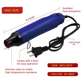 Wire Heat Shrink Tubing Kit + Mini Heat Gun for Shrink Tubing + 328pcs 2:1 Wire Shrink Wrap Tubing + for Wires,Shrink Wrap and Cable Repair.