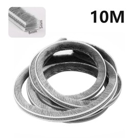 Jackfru 10 m brush seal door seal, Grey (5 Mm X 8 Mm), weather stripping for door, window, wardrobe, draught excluder