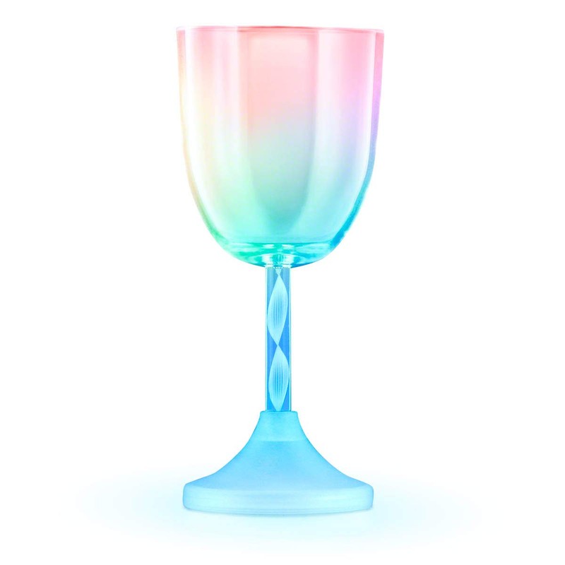 Light Up Wine Glass with Long Spiral Stem (Set of