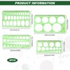 Circle Template for Drawing, 4pcs Plastic Circle Stencil Template Ruler