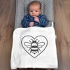 Azeeda 'Heart Bee' Cotton Baby Blanket/Shawl (BY00044960)