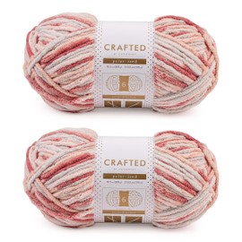 Crafted By Catherine Polar-ized Multi Yarn - 2 Pack (213 Yards Each Skein), Pink Multi, Gauge 6 Super Bulky