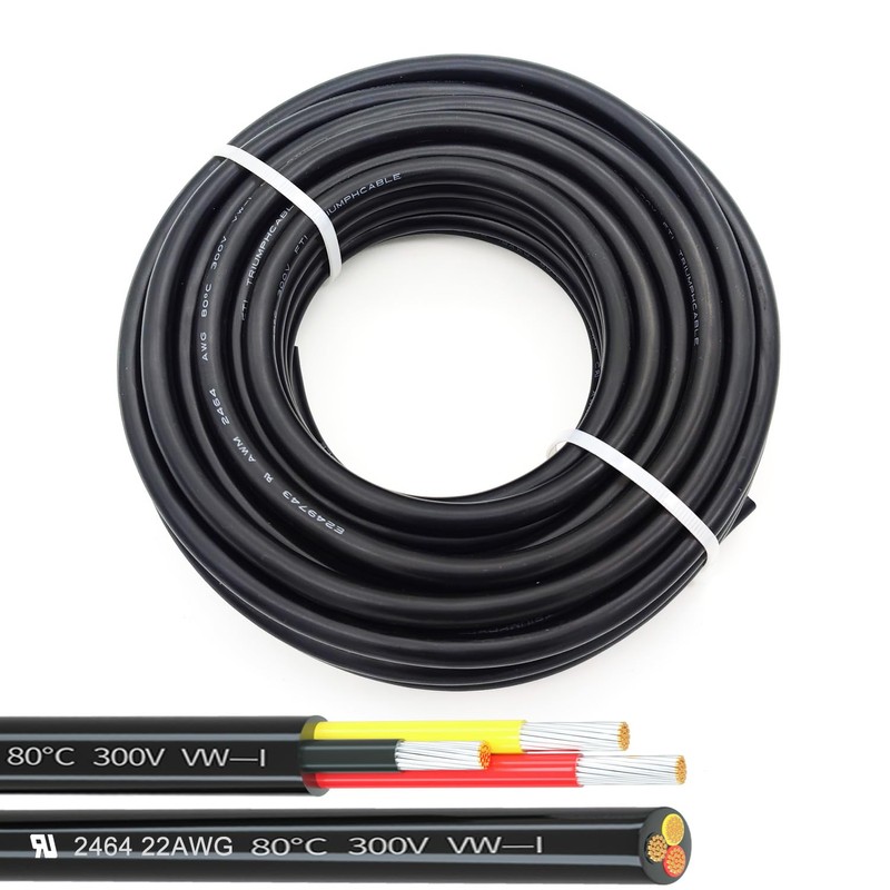 22AWG UL2464 Power Cable Stranded Electrical Wire LED Red &