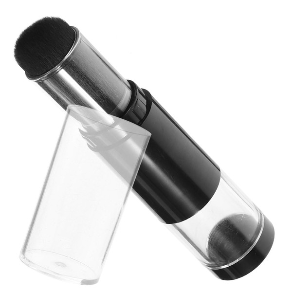 Foundation Retractable Blush Brush with Refillable Loose Powder Bottle Jars