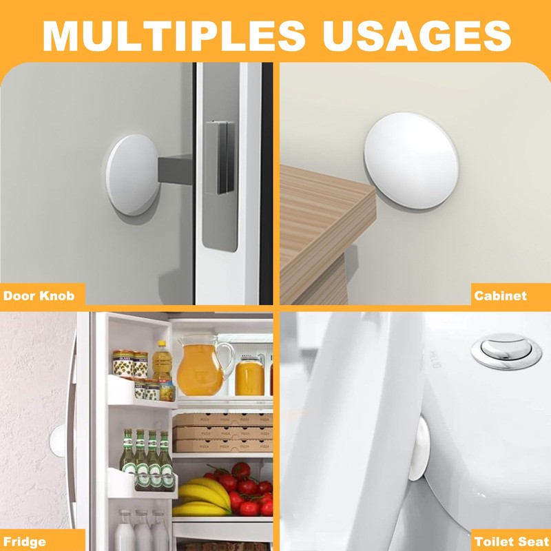 Hantoc Wall Door Stop, Set of 8, White Wall Buffer