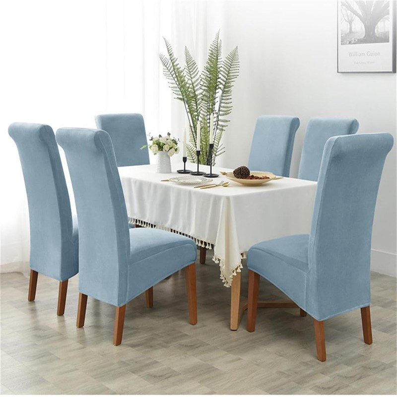 SZJIAHTM 2 Pcs Large Dining Room Velvet Chair Covers Elastic