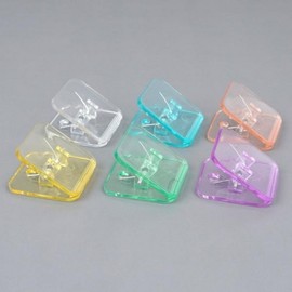 Square Transparent Color Clips 1P Yellow 5ea