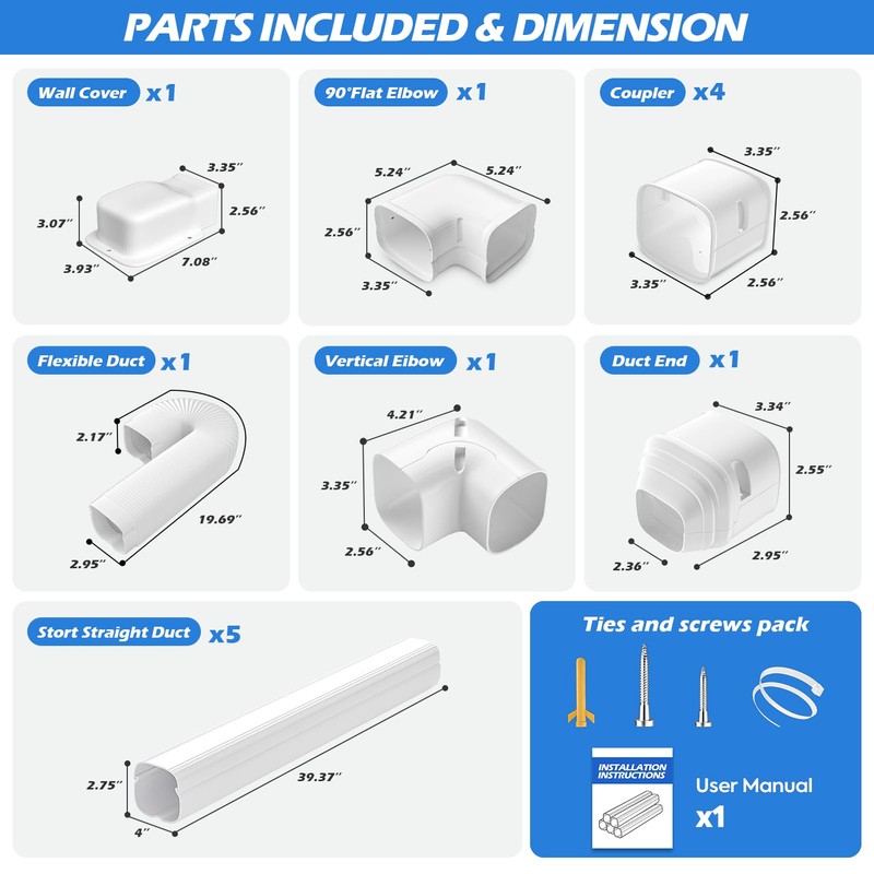 Lineset Cover 3 Inch 19 Ft: Line Set Cover for