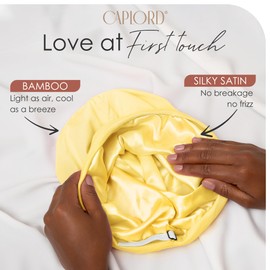 Satin Bonnet Silk Hair Wrap Sleeping Head Cover CPAP Sleep Cap Hair Loss Chemo Beanie Adjustable Stay On Headwear Silk Lined Nurse Cap Black Women Men Curly Hair Cap Braids Locs Head Scarf Night Cap