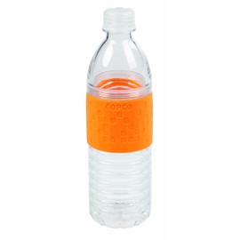 Copco Hydra Reusable Tritan Water Bottle with Spill Resistant Lid and Non-Slip Sleeve, Chevron Orange