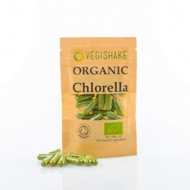 Organic Chlorella HPMC Capsules Algae Omega 3 & 6 Heavy Metal Detox Cracked Cell Wall Vegan Kosher Halal (90 Capsules)