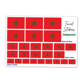 A5 Sticker Sheet Morocco Flag Vinyl Stickers - Moroccan Travel Holiday World Geography School Labels Scrapbooking 5cm | 3cm | 2cm #81491