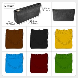 CRAZYSMITH Tote Bag Organizer Insert Compatible with 22 bag Medium Handbag, Dupont Paper Inner Purse Organizer Insert Makeup Liner Bag Shaper (Black, M)