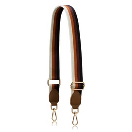 Allzedream Purse Strap Replacement Crossbody Handbag Stripe Wide Adjustable (Brown, Leather)
