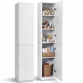 OSLIFE Librero Organizador con Puertas, Alacenas de Madera para Cocina